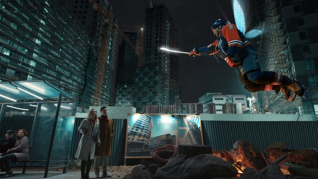 Video Reference: Lighting, Building, Entertainment, Performing arts, Space, Event, Art, Spider-man, Darkness, City