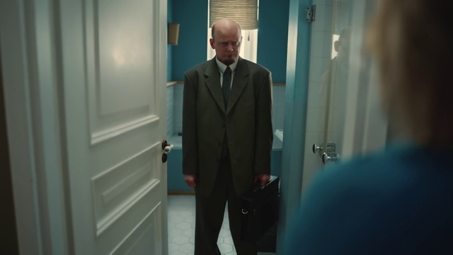 Video Reference: Suit trousers, Sleeve, Door, Grey, Collar, Dress shirt, Suit, Blazer, Formal wear, Electric blue