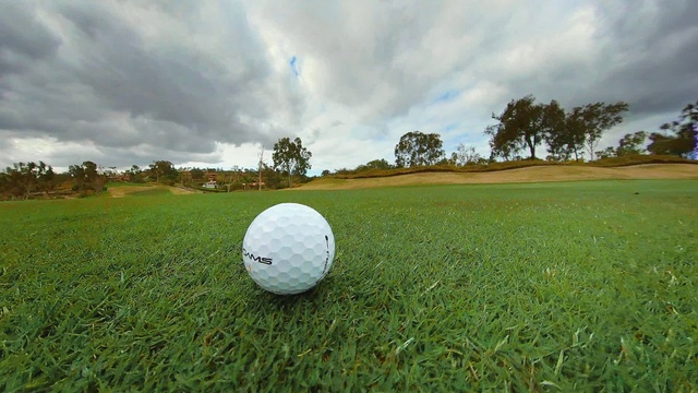 Video Reference: Cloud, Sky, Sports equipment, Plant, Natural landscape, Tree, Golf equipment, Ball, Grass, Golf ball