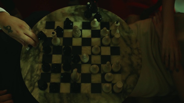 Video Reference: Sleeve, Indoor games and sports, Finger, Wood, Material property, Recreation, Chess, Tints and shades, Circle, Pattern