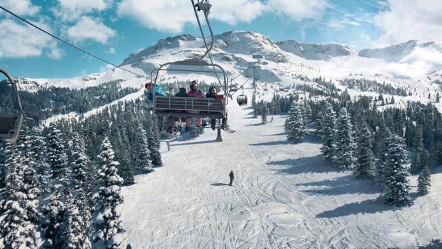 Video Reference: Cloud, Sky, Snow, Mountain, Slope, Outdoor recreation, Freezing, Glacial landform, Terrain, Tree