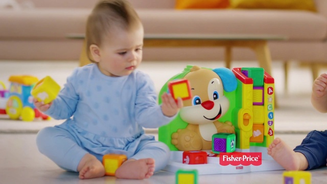 Video Reference: Baby playing with toys, Photograph, Yellow, Baby, Happy, Baby & toddler clothing, Fun, Toddler, Toy, People
