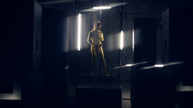 Video Reference: Performing arts, Art, Entertainment, Fashion design, Event, Space, Darkness, Electric blue, Room, Performance art