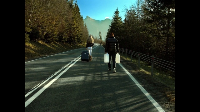 Video Reference: Plant, Sky, Vehicle, Tree, Road surface, Automotive lighting, Asphalt, Gesture, People in nature, Thoroughfare