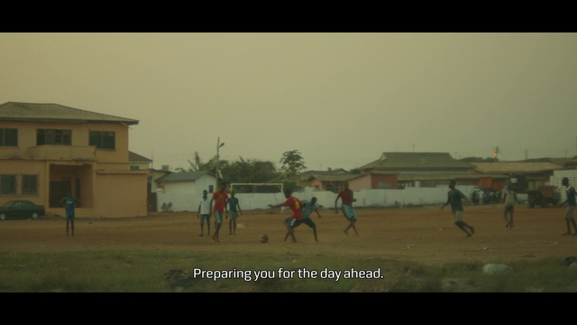 Video Reference: Sky, Window, Building, Land lot, Soccer, Atmospheric phenomenon, Tree, Landscape, Player, Competition event