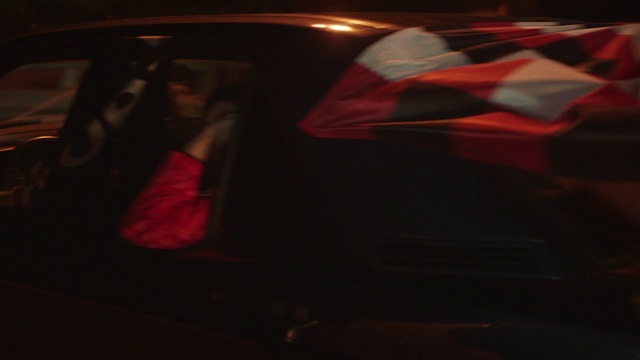 Video Reference: Automotive lighting, Flash photography, Vehicle door, Automotive design, Tints and shades, Automotive exterior, Personal luxury car, Event, Magenta, Auto part