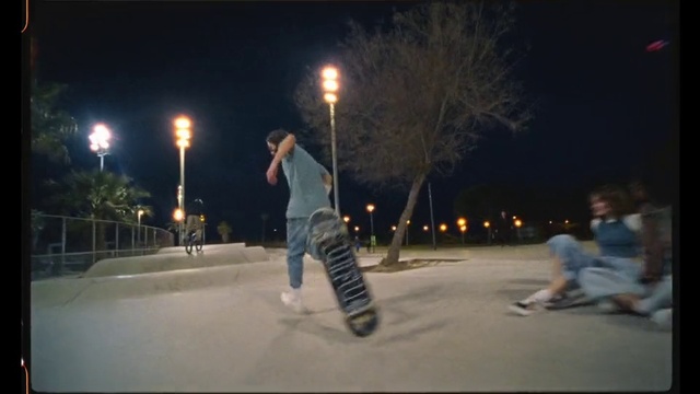 Video Reference: Flash photography, Street light, Sky, Sports equipment, Rolling, Recreation, Fun, Leisure, Tree, Midnight