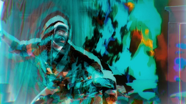 Video Reference: Green, Smile, Organism, Art, Paint, Electric blue, Microphone, Event, Artist, Entertainment