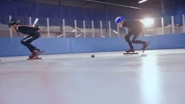 Video Reference: Footwear, Sports equipment, Ice rink, Ice skate, Outdoor recreation, Skating, Ice skating, Field house, Winter sport, Competition event