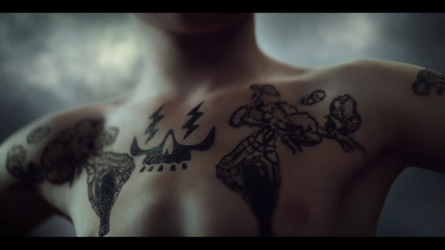 Video Reference: Joint, Shoulder, Vertebrate, Neck, Sleeve, Tattoo, Mammal, Gesture, Finger, Grey