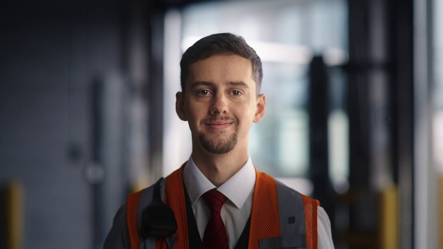 Video Reference: Shoulder, Smile, Dress shirt, Flash photography, Neck, Jaw, Sleeve, Gesture, Beard, Collar