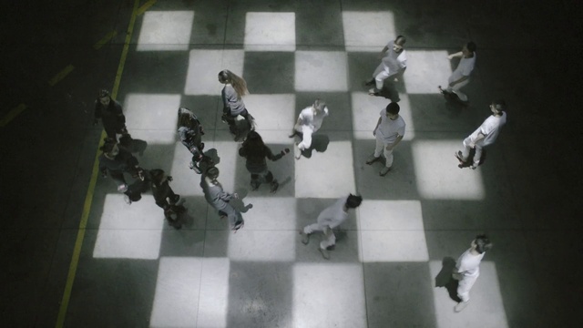 Video Reference: Flooring, Floor, Indoor games and sports, Recreation, Space, Art, Symmetry, Pattern, Room, Shadow