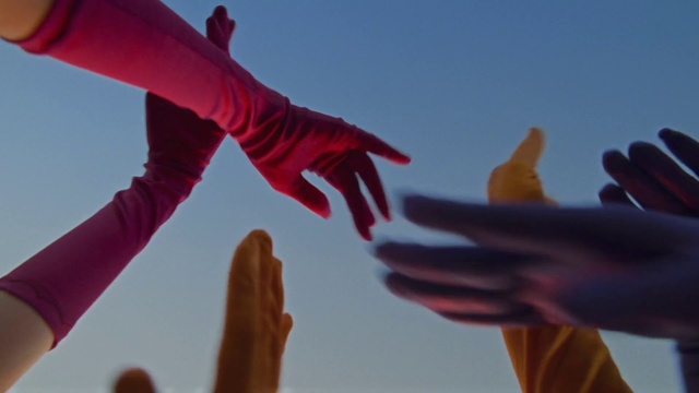 Video Reference: Sky, Hand, Atmosphere, Light, People in nature, Azure, Orange, Happy, Finger, Thumb