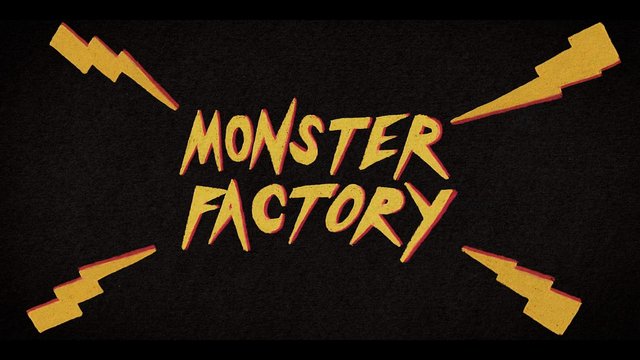 Video Reference: title card, text, logo, graphic design, black background, yellow, red, lightning, retro style, bold lettering, branding, intro screen