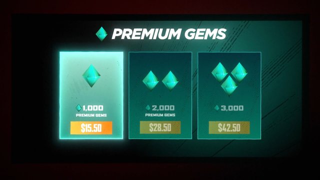 Video Reference: video game, in-game store, premium gems, currency, microtransaction, pricing, menu screen, digital purchase, game interface, bundle, ui, teal, icons