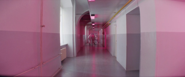 Video Reference: Purple, Hall, Interior design, Pink, Floor, Flooring, Material property, Magenta, Ceiling, Space
