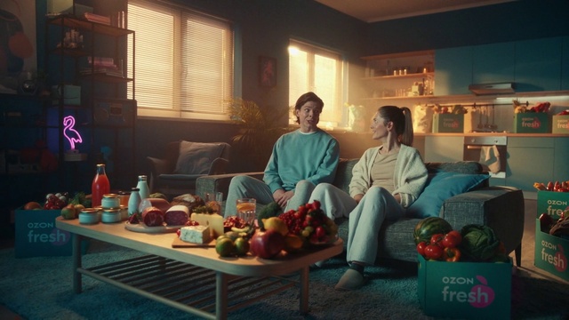 Video Reference: Couch, Window, Comfort, Tableware, Food, Window blind, Interior design, Table, Lamp, Living room