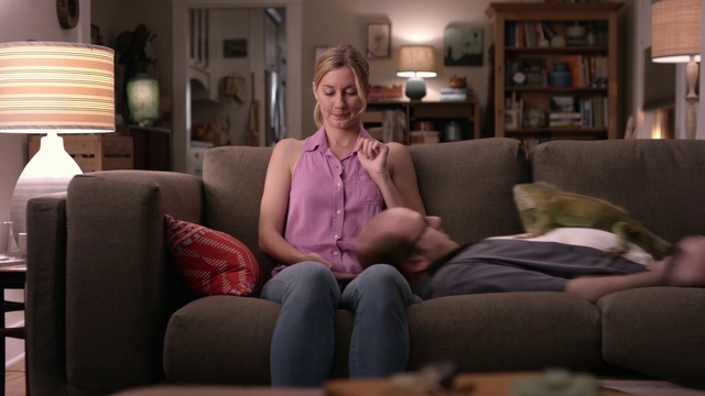 Video Reference: Hairstyle, Picture frame, Furniture, Comfort, Fashion, Textile, Lighting, Couch, Lamp, Interaction