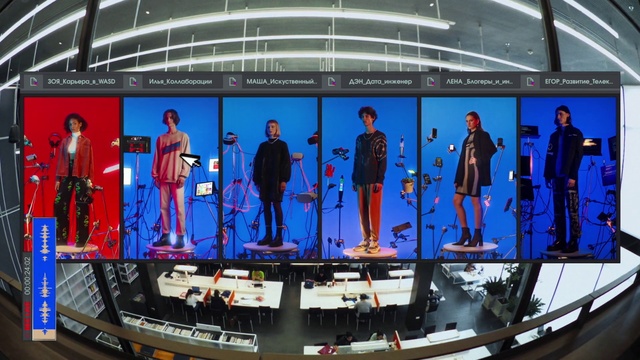 Video Reference: Flat panel display, Red, Entertainment, Display device, Television set, Chair, Electric blue, Television program, Multimedia, Stage equipment