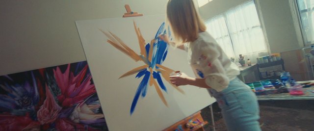Video Reference: painting, artist, canvas, studio, artwork, abstract, brush, paint, creative, interior, easel, colorful, woman, hobby, art supplies, workshop