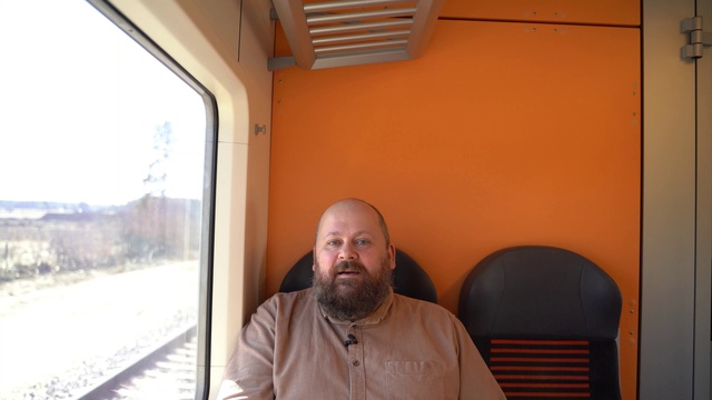 Video Reference: Beard, Comfort, Wood, Window, Facial hair, House, Fun, Train, Room, Travel