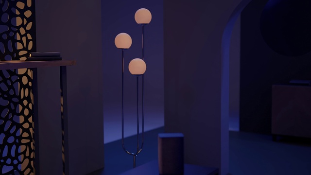 Video Reference: Purple, Azure, Building, Floor, Wood, Flooring, Art, Tints and shades, Electric blue, Space