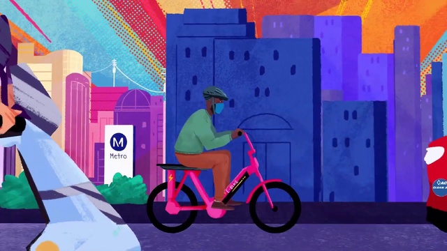 Video Reference: Bicycle, Tire, Wheel, Bicycle wheel, Product, Purple, Bicycle tire, Azure, Bicycle frame, Art