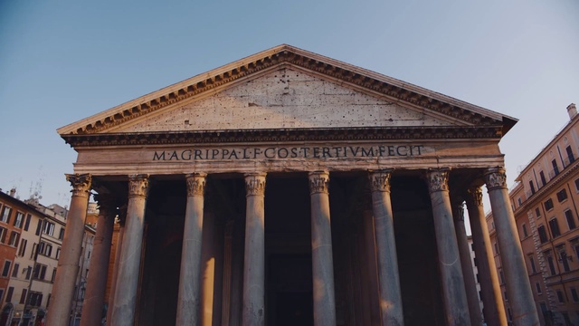 Video Reference: Sky, Temple, Building, Ancient greek temple, Temple, Facade, City, Monument, Roman temple, Column