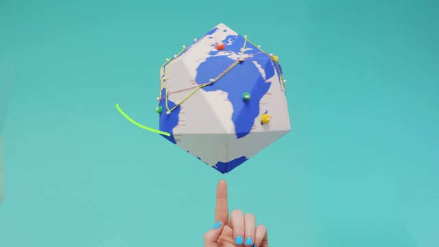 Video Reference: Azure, World, Gesture, Electric blue, Art, Circle, Font, Travel, Map, Logo