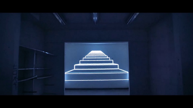 Video Reference: Rectangle, Sky, Stairs, Font, Shade, Gas, Tints and shades, Symmetry, Electric blue, Space