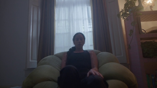 Video Reference: Property, Comfort, Window, Bean bag, Curtain, Interior design, Tints and shades, Knee, Wood, Thigh