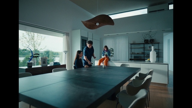 Video Reference: Table, Furniture, Building, Window, Kitchen, Tableware, Chair, Cabinetry, Desk, House