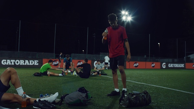 Video Reference: Footwear, Shoe, Shorts, Sports equipment, Player, Ball game, Grass, Competition event, Sneakers, Sports