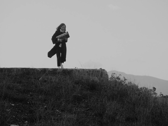 Video Reference: Sky, Plant, Black-and-white, Flash photography, Style, People in nature, Happy, Grass, Landscape, Slope