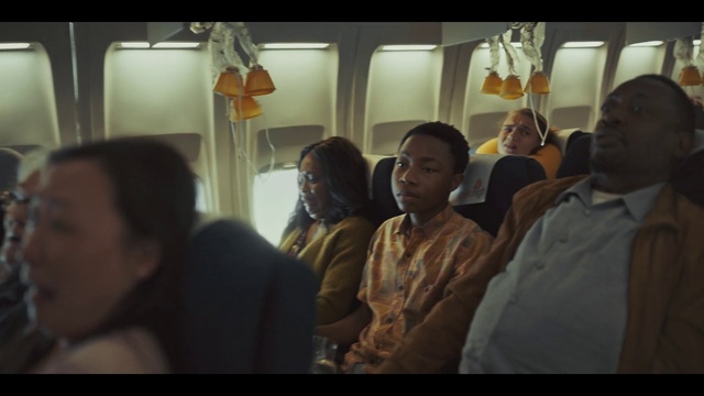 Video Reference: Hat, Event, Fun, T-shirt, Air travel, Public transport, Conversation, Passenger, Crowd, Room