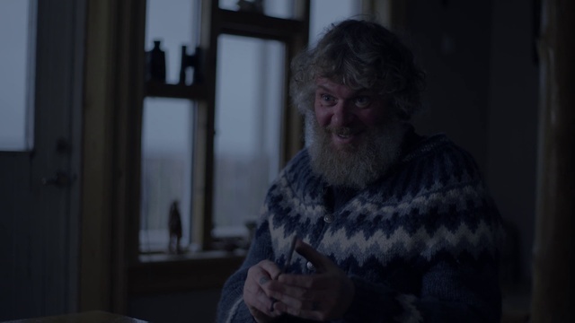 Video Reference: Flash photography, Tableware, Darkness, Smile, Sitting, Beard, Facial hair, Wrinkle, Monochrome photography, Room