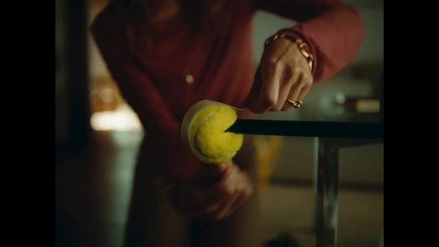 Video Reference: Hand, Table tennis racket, Sleeve, Table, Gesture, Finger, Wood, Racquet sport, Tennis ball, Ball
