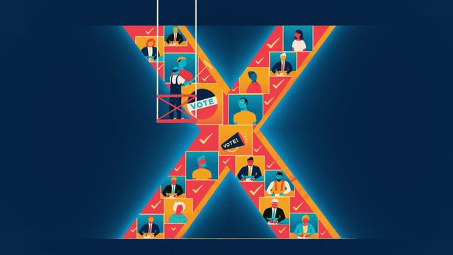 Video Reference: Azure, Triangle, Line, Font, Red, Symmetry, Art, Electric blue, Creative arts, Pattern