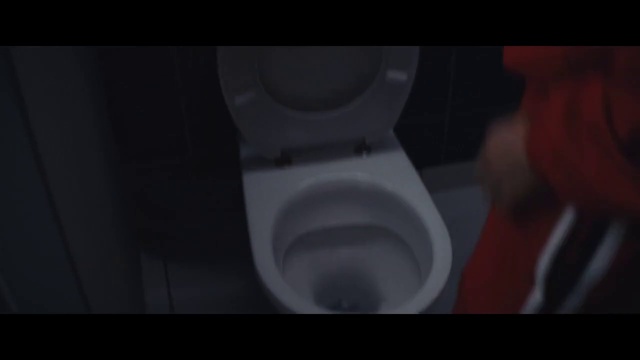 Video Reference: Bathroom, Toilet, Circle, Darkness, Electric blue, Composite material, Pattern, Still life photography, Wood, Hardwood