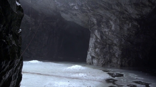 Video Reference: Water, Cave, Coastal and oceanic landforms, Bedrock, Sea cave, Formation, Geological phenomenon, Freezing, Landscape, Darkness