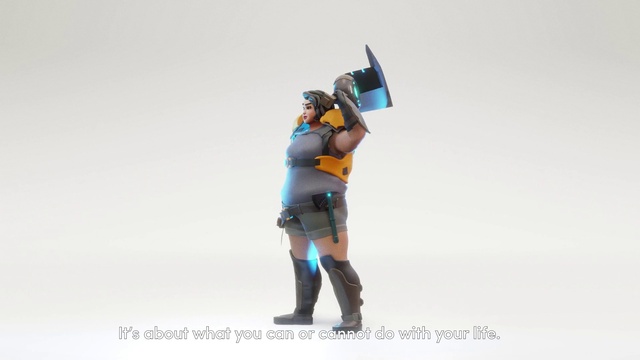 Video Reference: Gesture, Happy, Art, Travel, Workwear, Electric blue, Fictional character, Landscape, Knee, Painting