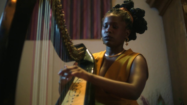 Video Reference: Arm, Temple, Musical instrument, Statue, String instrument, Religious item, Sculpture, Microphone, Folk instrument, Entertainment