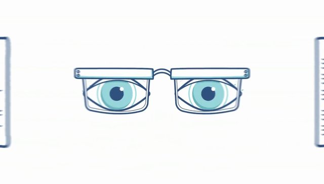 Video Reference: cartoon, eyeglasses, eyes, illustration, icon, glasses, optical, simple, white background, minimal, graphic, flat design