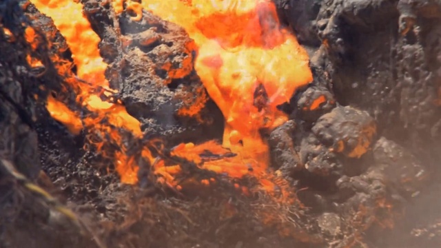 Video Reference: Ash, Orange, Flame, Fire, Heat, Geological phenomenon, Gas, Event, Soil, Rock