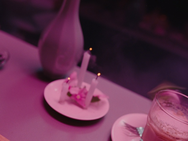 Video Reference: Tableware, Candle, Drinkware, Purple, Table, Cup, Dishware, Pink, Violet, Serveware