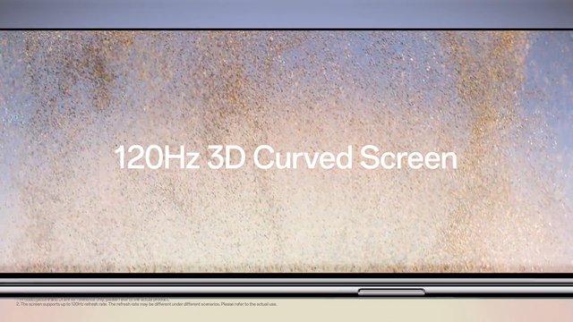 Video Reference: display, screen, text, 120hz, curved screen, close-up, device, electronics, product ad, bezel, modern, interface, advertisement