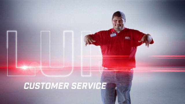 Video Reference: Flash photography, Sleeve, Happy, Gesture, Smile, Font, T-shirt, Sportswear, Electric blue, Elbow