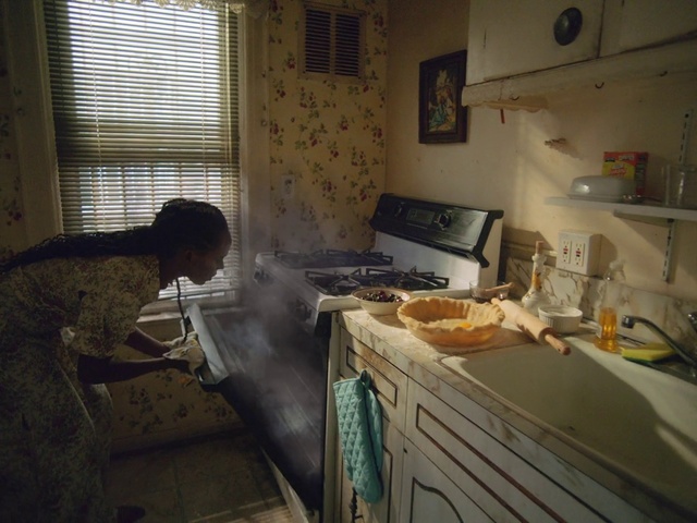 Video Reference: Countertop, Window, Cabinetry, Tableware, Window blind, Kitchen appliance, Kitchen stove, Gas stove, Wood, Lighting