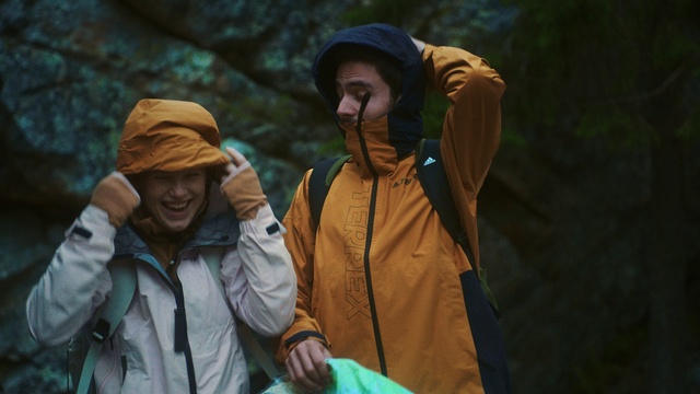 Video Reference: Outerwear, Vertebrate, Natural environment, Mammal, Smile, Jacket, Landscape, Travel, Glove, Recreation