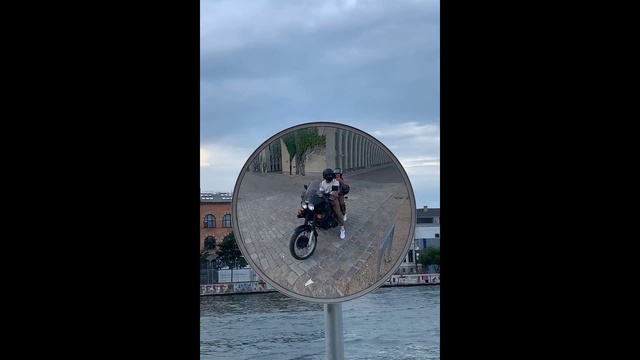 Video Reference: Water, Cloud, Wheel, Sky, Helmet, Automotive tire, Bicycle tire, Watercraft, Spoke, Automotive wheel system